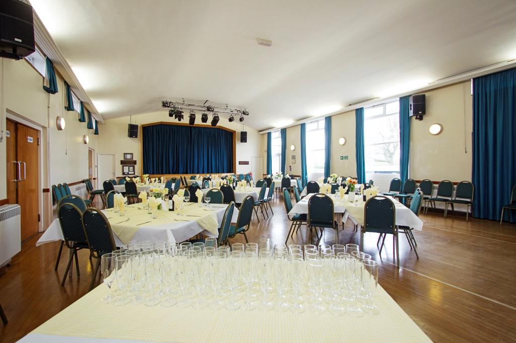 picture of hall set with tables